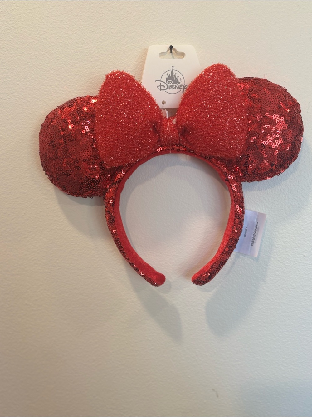 Disney Red Sequin Minnie Mouse Ear Headband with Bow
